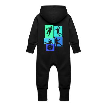 Handball Handball Players - Baby Organic Sweat Overalls With Hood - black - Back