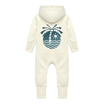 Palmen - Baby Bio Sweat Overall mit Kapuze - Vanille-Milchshake - Hinten