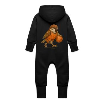Ulmer Spatzen Basketball - Grenouillère à capuche bio en molleton Bébé - noir - Dos