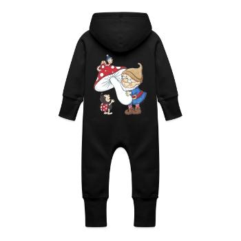 Wichtel_04 - Baby Bio Sweat Overall mit Kapuze - Schwarz - Hinten