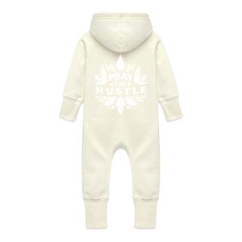 Priez puis bousculez - Grenouillère à capuche bio en molleton Bébé - vanille - Dos