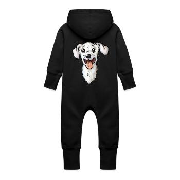 Jack Russell - Grenouillère à capuche bio en molleton Bébé - noir - Dos