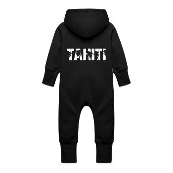 Tahiti Palm Island - Grenouillère à capuche bio en molleton Bébé - noir - Dos