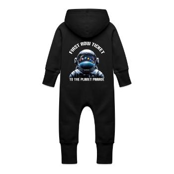 Ticket für die erste Reihe für die Planetenparade - Astronaut - Baby Bio Sweat Overall mit Kapuze - Schwarz - Hinten