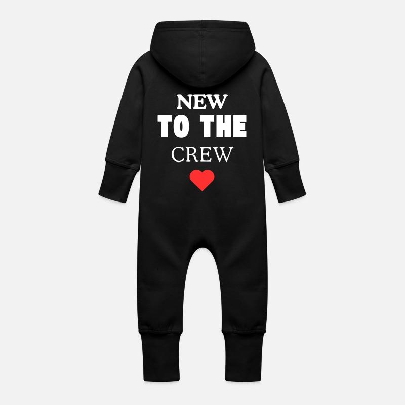 Nouveau dans l’équipage - Magnifique design de bébé - Grenouillère à capuche bio en molleton Bébé - noir