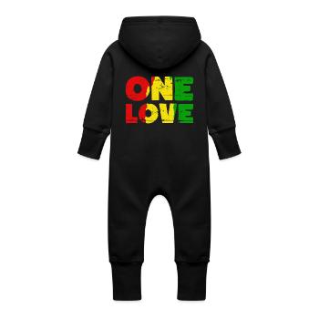 Un amour Jamaïque - Grenouillère à capuche bio en molleton Bébé - noir - Dos