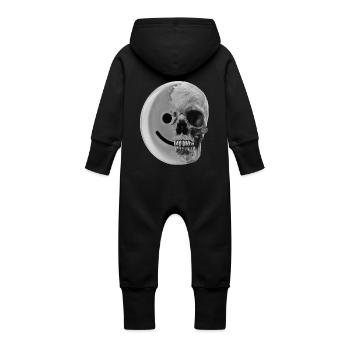 smiley-Kohle - Baby Bio Sweat Overall mit Kapuze - Schwarz - Hinten