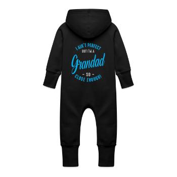 I'm a Grandad - Baby Organic Sweat Overalls With Hood - vanilla - Back