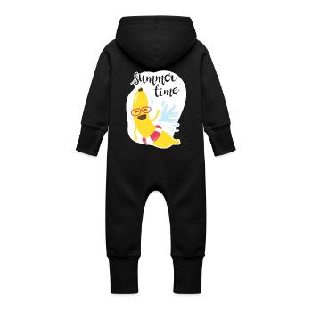 Heure d'été - Grenouillère à capuche bio en molleton Bébé - vanille - Dos