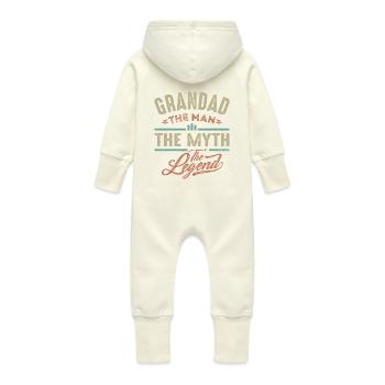 Grandad The Legend - Baby Organic Sweat Overalls With Hood - vanilla - Back