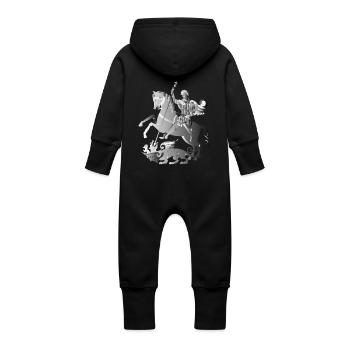 glisser 177 - Grenouillère à capuche bio en molleton Bébé - noir - Dos