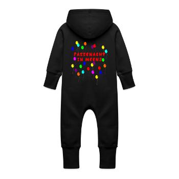 Fassenacht in Meenz Mainz Fasching Fastnacht Helau - Baby Bio Sweat Overall mit Kapuze - Schwarz - Hinten