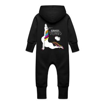 EINHORN YOGA - COBRA POSITION - Baby Bio Sweat Overall mit Kapuze - Schwarz - Hinten