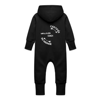 Meilleure Coach cadeau noël - Grenouillère à capuche bio en molleton Bébé - vanille - Dos