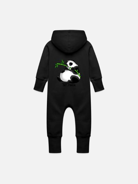 Fat Panda gift idea - Baby Organic Sweat Overalls With Hood - black