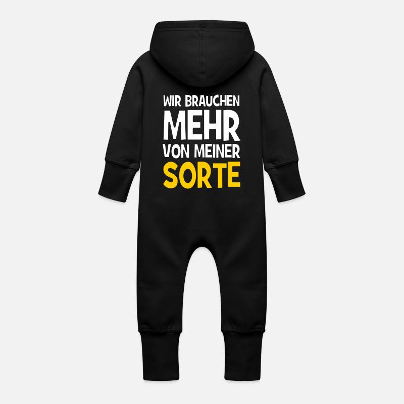 Wir brauchen mehr von meiner Sorte - Baby Bio Sweat Overall mit Kapuze - Schwarz