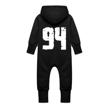 94 Number Vintage - Baby Organic Sweat Overalls With Hood - vanilla - Back