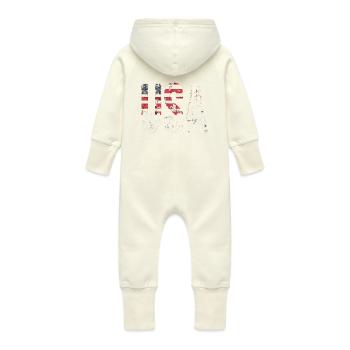 Afro American History USA Heritage Art - Baby Organic Sweat Overalls With Hood - vanilla - Back