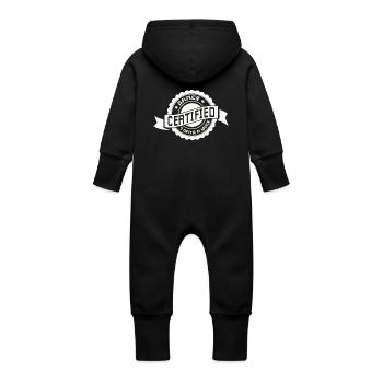 Zertifizierter Gamer – 7 Tage die Woche - Baby Bio Sweat Overall mit Kapuze - Vanille-Milchshake - Hinten