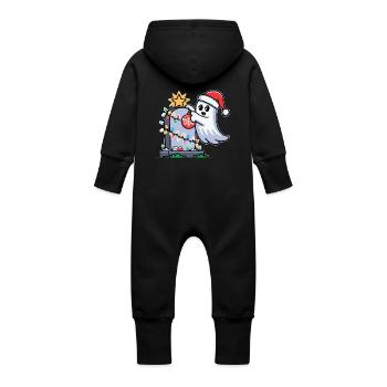 Weihnachtliches Gespenst mit Grabstein - Baby Bio Sweat Overall mit Kapuze - Vanille-Milchshake - Hinten
