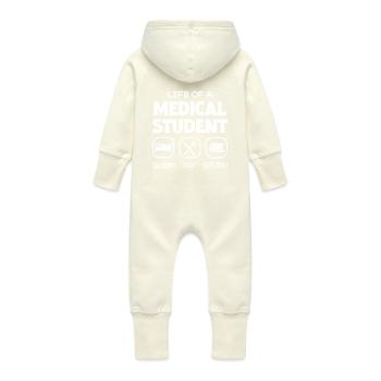 The Life of a Medical Student: Sleep, Eat, - Baby Organic Sweat Overalls With Hood - vanilla - Back