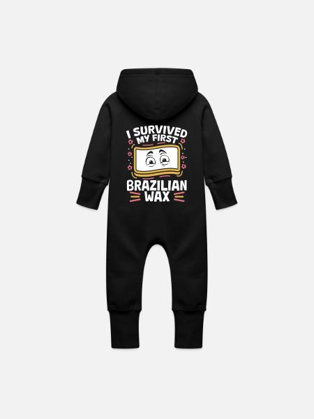 Körperwachs Brasilianisches Wachs Haarentfernung - Baby Bio Sweat Overall mit Kapuze - Schwarz