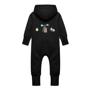 Amis & Plantes - Grenouillère à capuche bio en molleton Bébé - noir - Dos