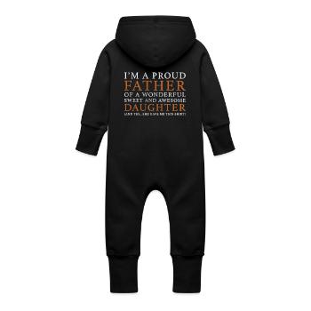 Original-Vater-Tochter-Geschenk - Baby Bio Sweat Overall mit Kapuze - Schwarz - Hinten