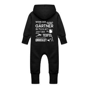 Gärtner - Baby Bio Sweat Overall mit Kapuze - Schwarz - Hinten
