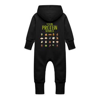 Vegan Protein Sources - Baby Organic Sweat Overalls With Hood - black - Back