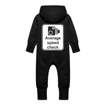 Road sign avarage speed check - Baby Organic Sweat Overalls With Hood - vanilla - Back
