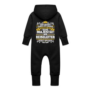 Seine Majestät der Reiseleiter - Baby Bio Sweat Overall mit Kapuze - Schwarz - Hinten