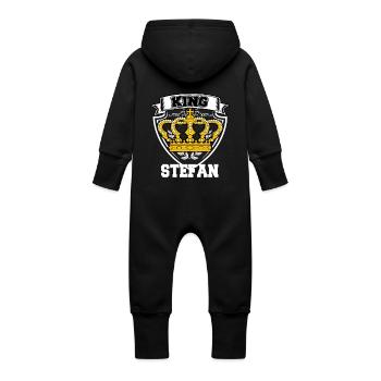 König STEFAN - Baby Bio Sweat Overall mit Kapuze - Schwarz - Hinten