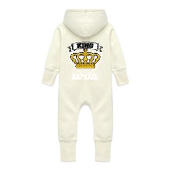 König RAPHAEL - Baby Bio Sweat Overall mit Kapuze - Vanille-Milchshake - Hinten
