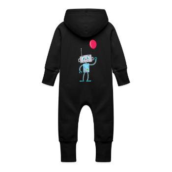 Cute Robot Kids Tees - Grenouillère à capuche bio en molleton Bébé - noir - Dos