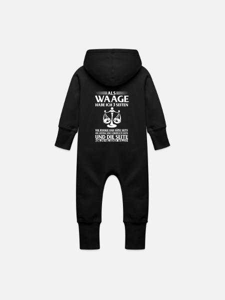 Als WAAGE habe ich 3 Seiten... Sternzeichen - Baby Bio Sweat Overall mit Kapuze - Schwarz