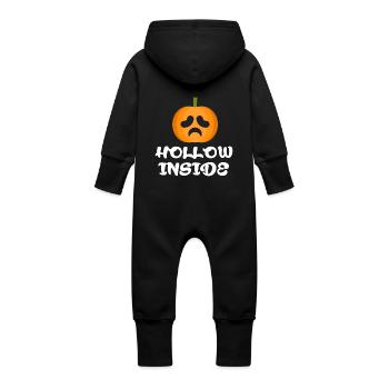halloween 5 - Baby Organic Sweat Overalls With Hood - vanilla - Back