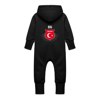Ankara 06 Turquie Türkiye - Grenouillère à capuche bio en molleton Bébé - vanille - Dos