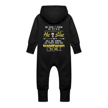 kids 2 png - Baby Bio Sweat Overall mit Kapuze - Schwarz - Hinten