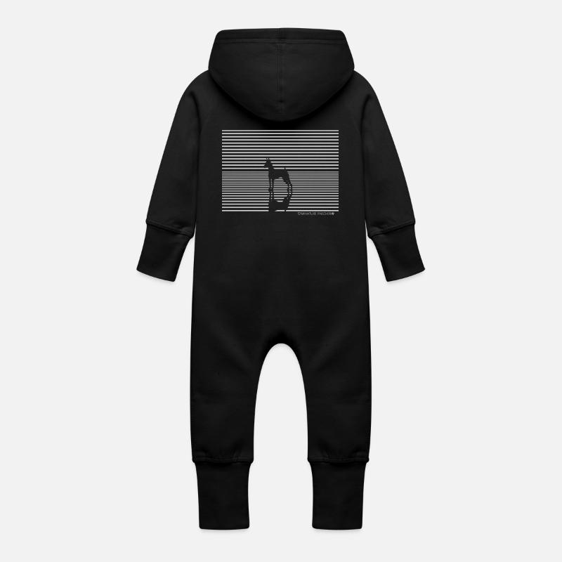 chien Pinscher cadeau t-shirt - Grenouillère à capuche bio en molleton Bébé - noir