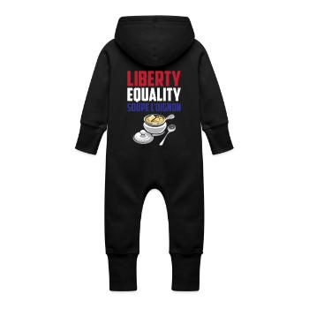 Liberté, Egalité Soupe L'Oignon Cool French Food - Grenouillère à capuche bio en molleton Bébé - vanille - Dos