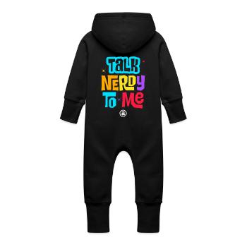 talk nerdy to me - Baby Bio Sweat Overall mit Kapuze - Schwarz - Hinten