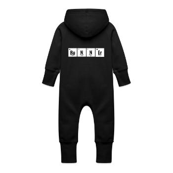 Laufen - Rennen - Jogging - Geschenk - Baby Bio Sweat Overall mit Kapuze - Vanille-Milchshake - Hinten