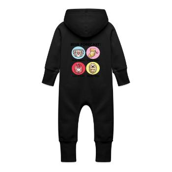 2018 Forecast Mom Dad pregnancy Announcement - Baby Bio Sweat Overall mit Kapuze - Schwarz - Hinten