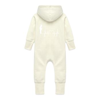 Tenor Horn Fun Shirt Cadeaux heartbeat amour - Grenouillère à capuche bio en molleton Bébé - vanille - Dos