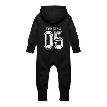 Albanais du Kosovo Conception Ferizaj 05 cadeau - Grenouillère à capuche bio en molleton Bébé - vanille - Dos