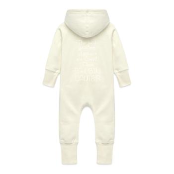 Geschenk Strampler Body Babybody Baby Neugeborenes - Baby Bio Sweat Overall mit Kapuze - Vanille-Milchshake - Hinten