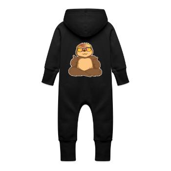 Sloth Sloth lunettes amateurs Fun cadeaux Meilleures ventes - Grenouillère à capuche bio en molleton Bébé - vanille - Dos
