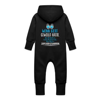 Bin kein Arsch kriecher! - Baby Bio Sweat Overall mit Kapuze - Vanille-Milchshake - Hinten