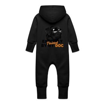 Ausgebildete fachmännisch von meinem Hund - Baby Bio Sweat Overall mit Kapuze - Schwarz - Hinten